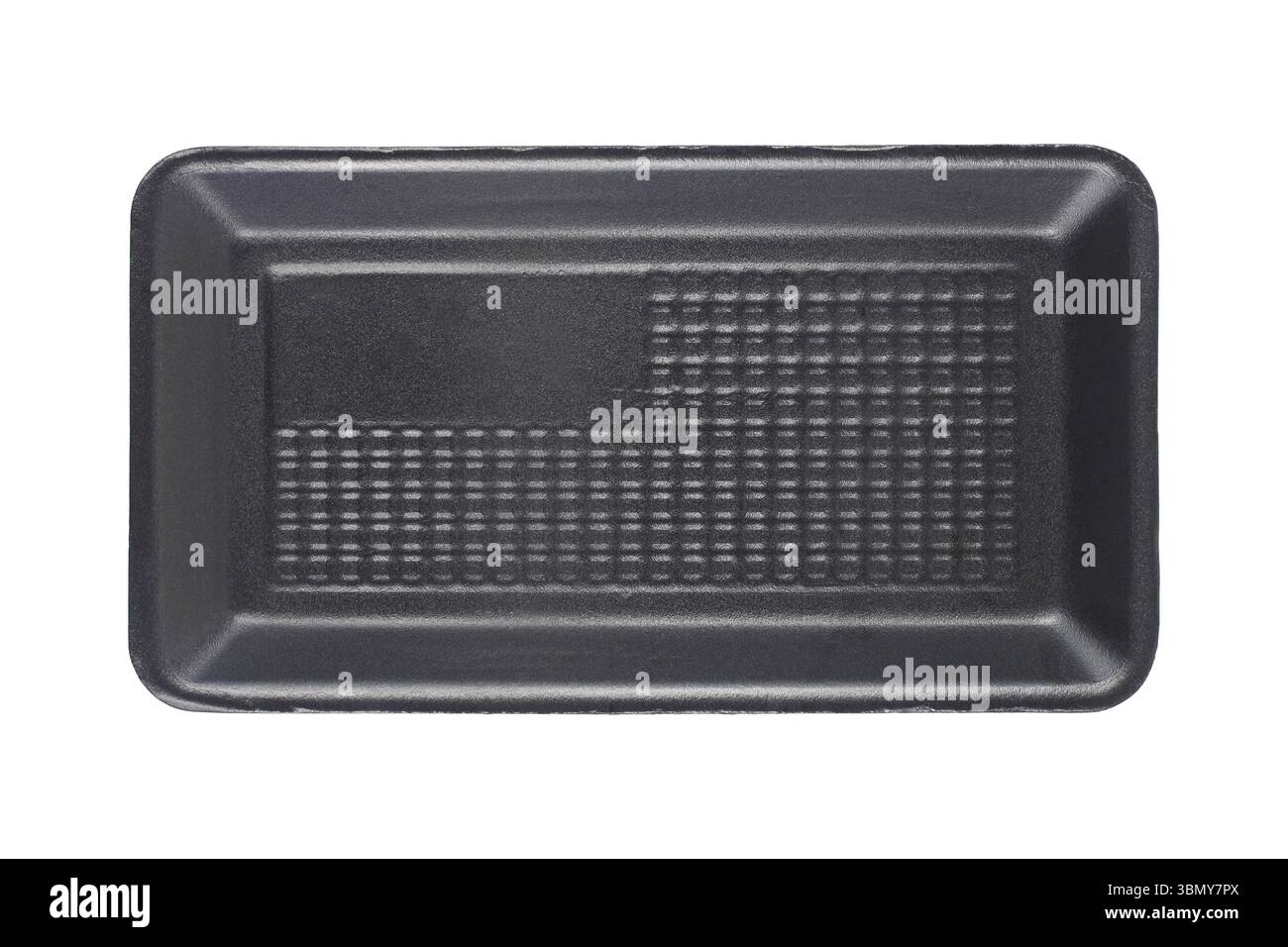 si tratta di un contenitore in schiuma nera isolato su bianco. Foto Stock
