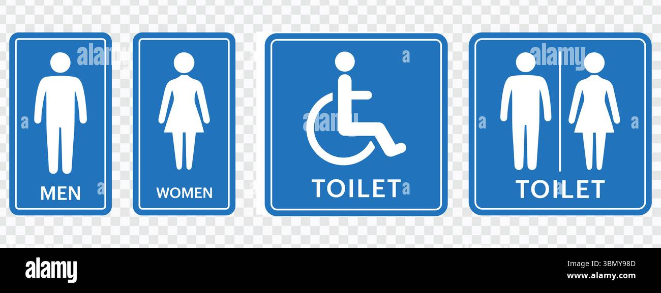 "Set icone toilette: Simboli vettoriali di carta igienica maschili e femminili" Illustrazione Vettoriale