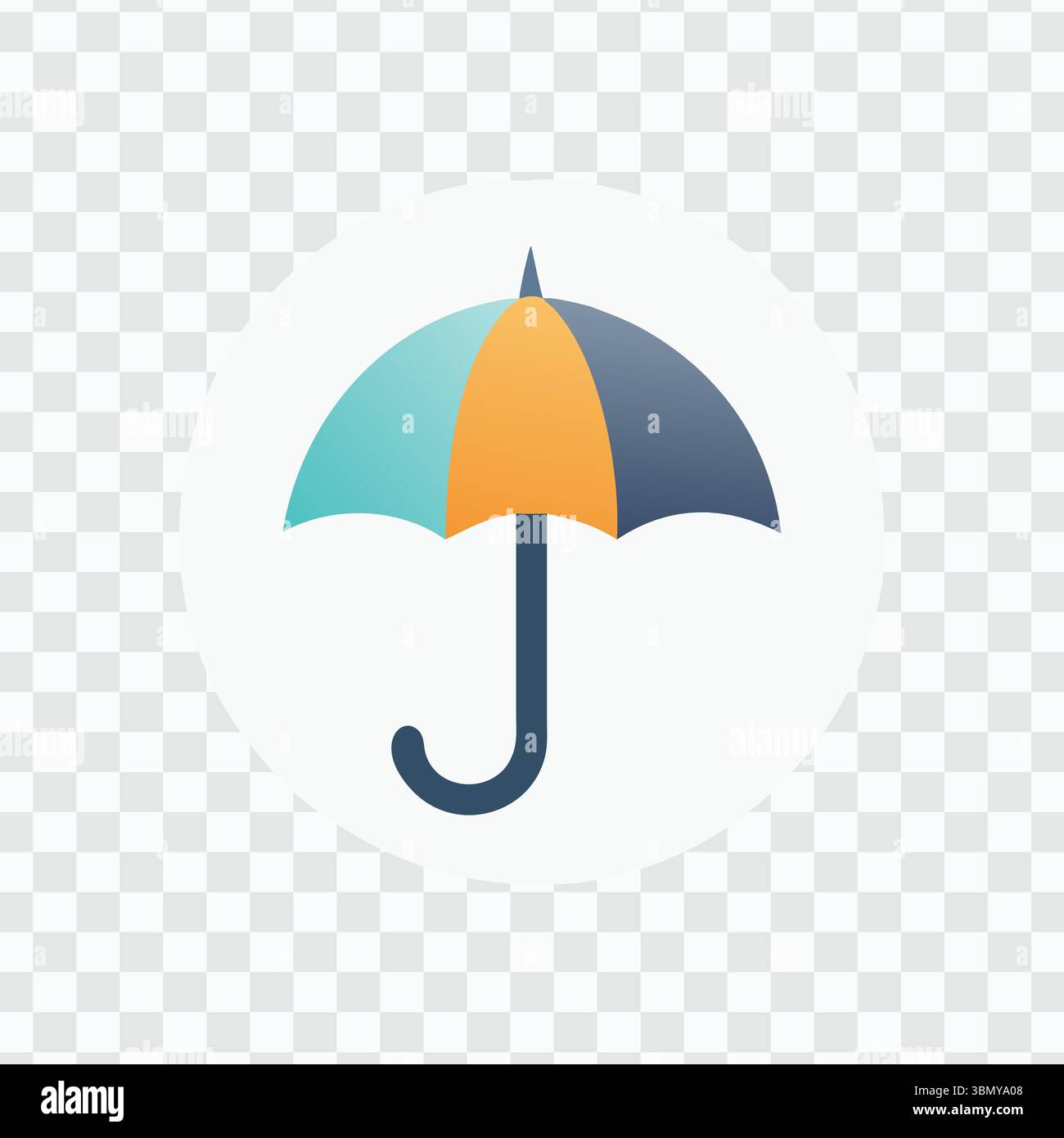 "Icona ombrello: Simbolo di protezione colorato con design circolare" Illustrazione Vettoriale