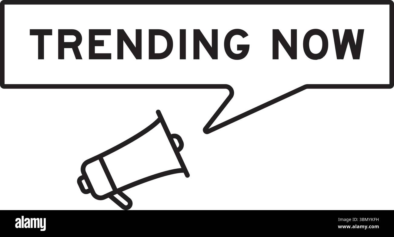 Icona del megafono con bolla di parola che ora si riflette su uno sfondo bianco Illustrazione Vettoriale