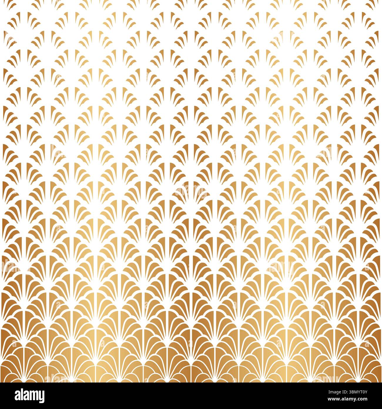 Schema di dissolvenza. Oro forma astratta degradata isolata su sfondo bianco. Sfumatura del bordo geometrico dei mezzitoni dorati. Sfumatura sfumatura texture contemporanea Illustrazione Vettoriale