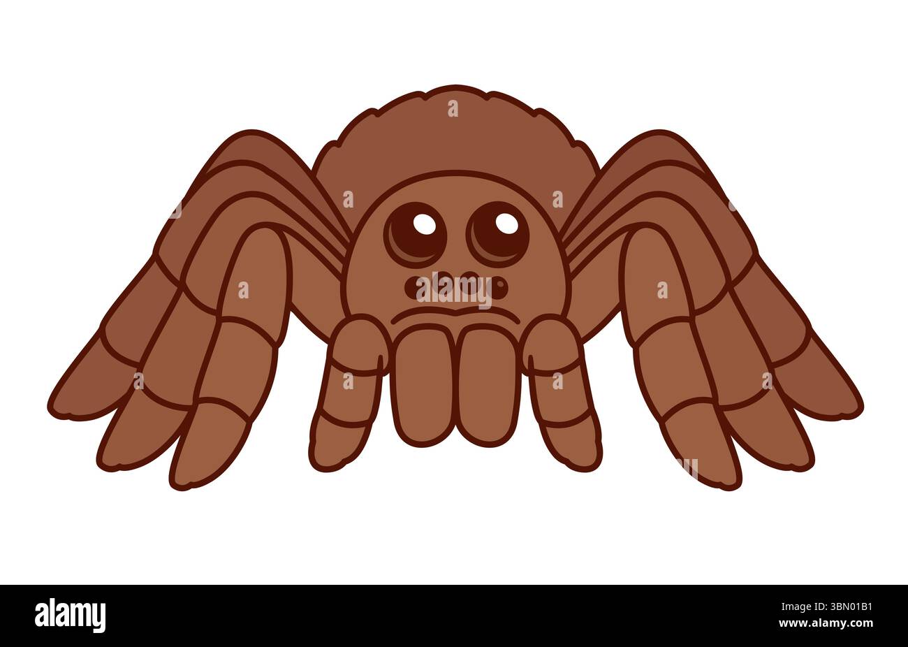 Carino disegno di ragno tarantola cartoni animati. Illustrazione della clipart vettoriale isolata. Illustrazione Vettoriale