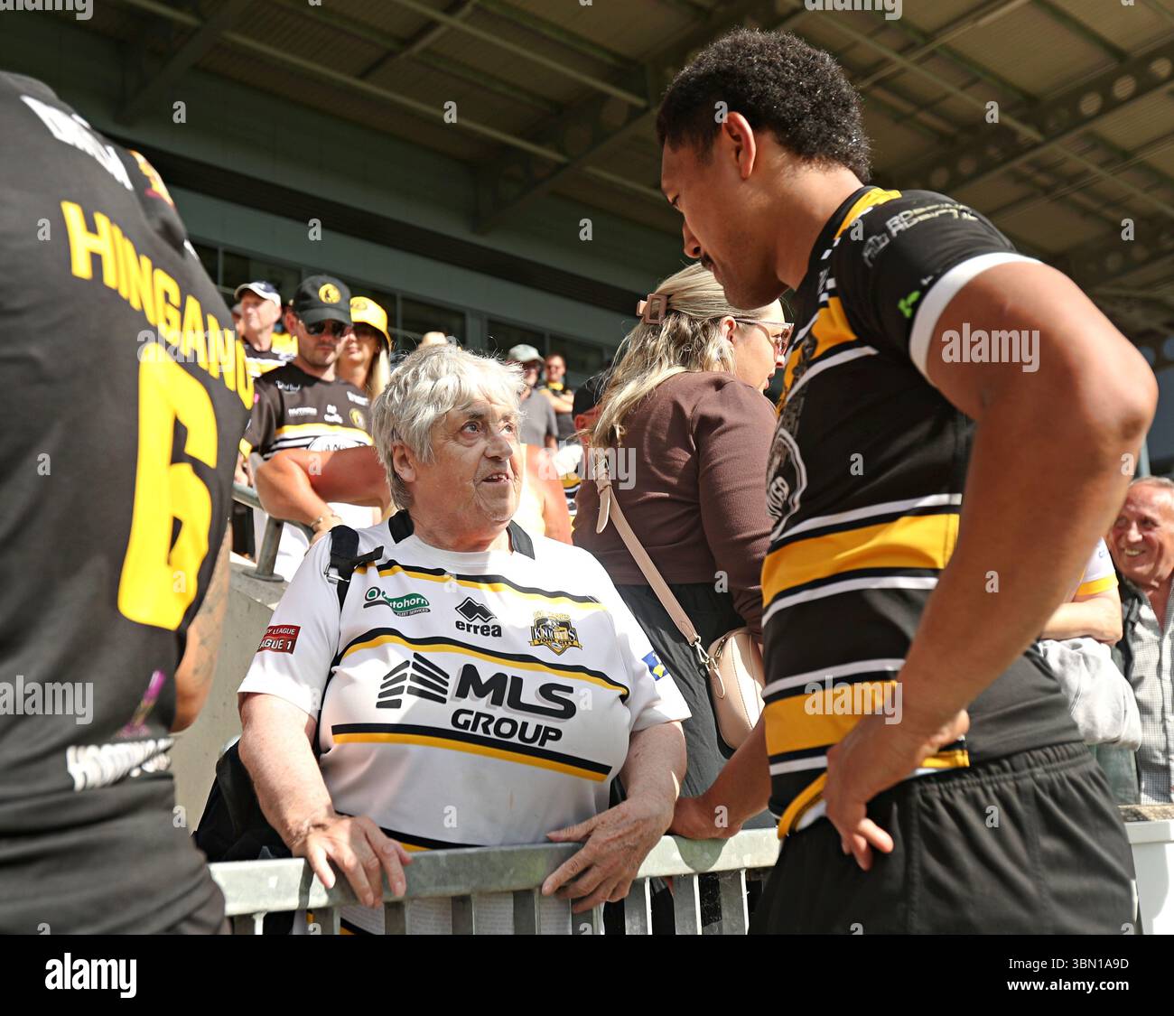 Durante la partita del Betfred Championship York City Knights vs Featherstone Rovers al LNER Community Stadium, York, Regno Unito, 29 giugno 2025 (foto di Sam Eaden/News Images) Foto Stock