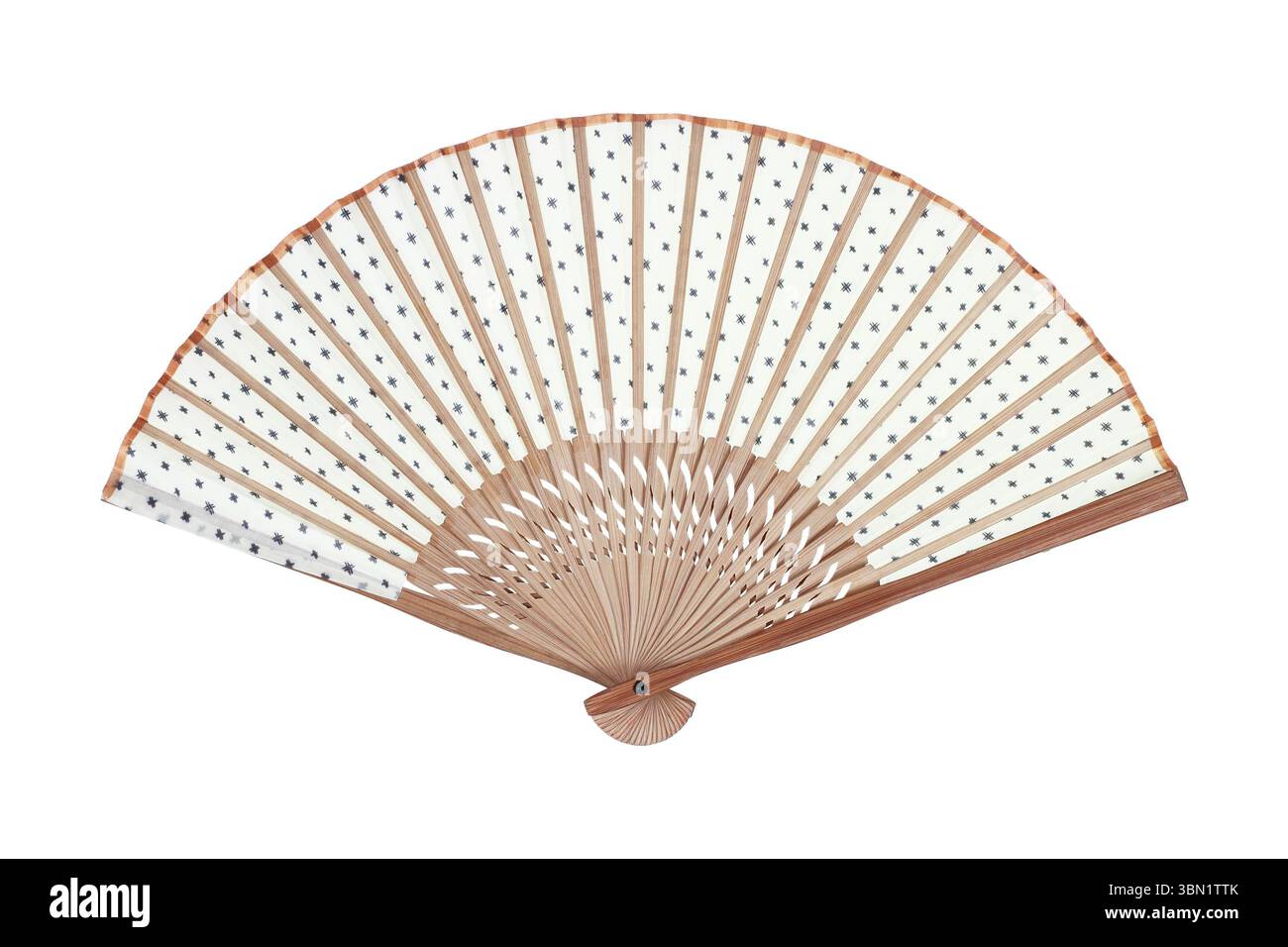 Si tratta di una ventola manuale isolata sul bianco. Foto Stock