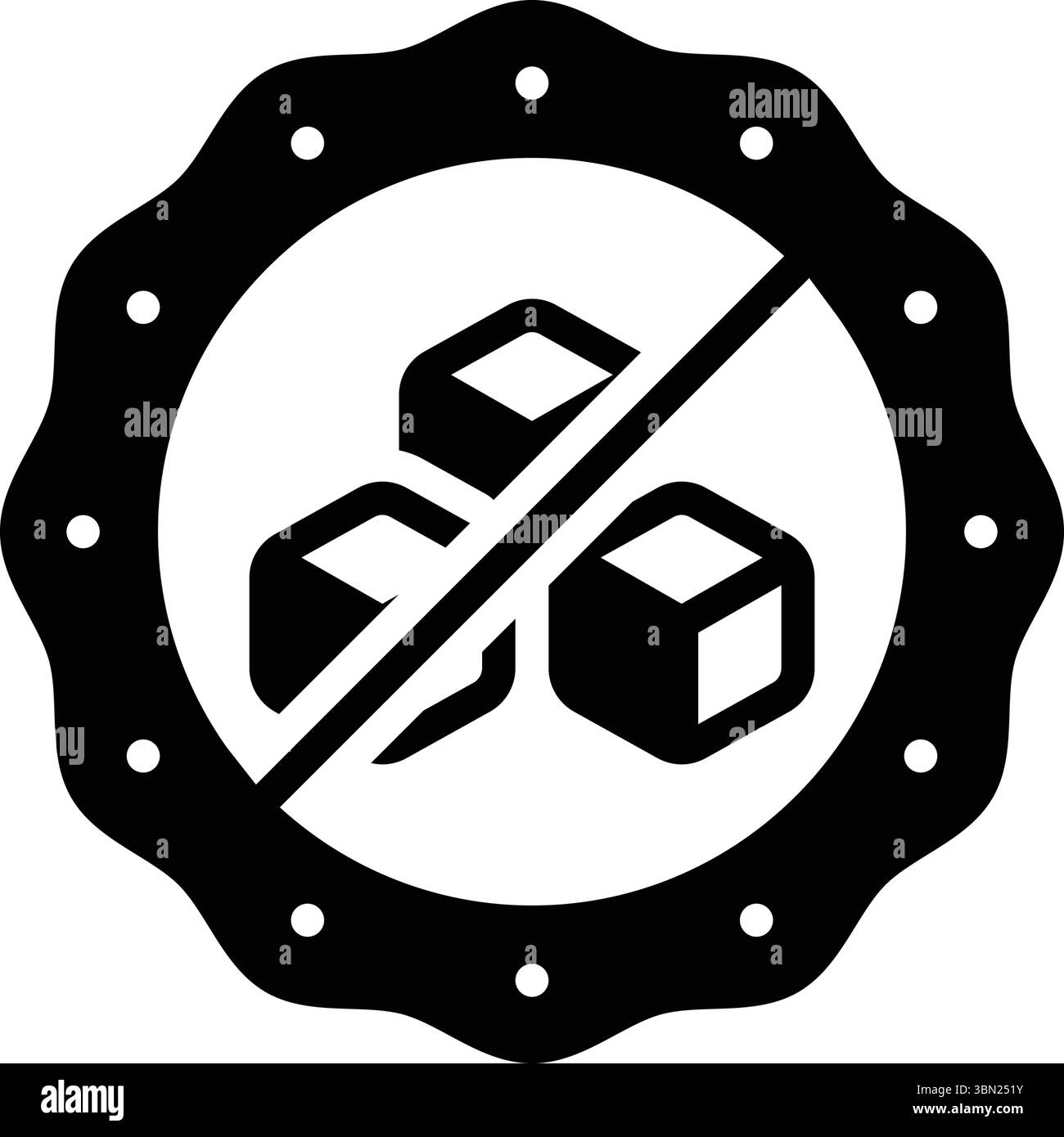 Icona senza zucchero, niente zucchero Illustrazione Vettoriale