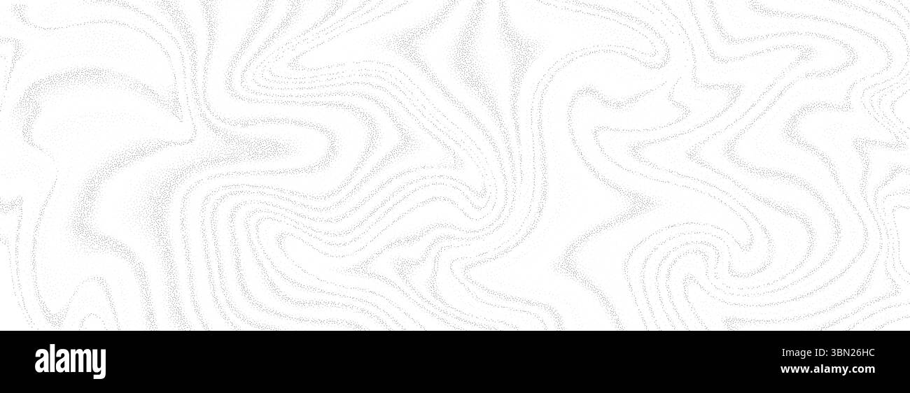 Fondo sabbioso liquido stipzzato. Consistenza ondulata fluida. Sovrapposizione di particelle di fumo tratteggiate astratte. Sfondo sfumato granuloso e rumoroso per striscioni, poster e brochure. Macchie vettoriali e granuli Illustrazione Vettoriale