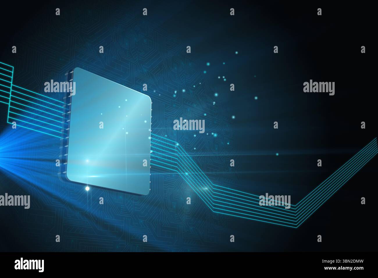 Shiny quadrato su sfondo nero Foto Stock