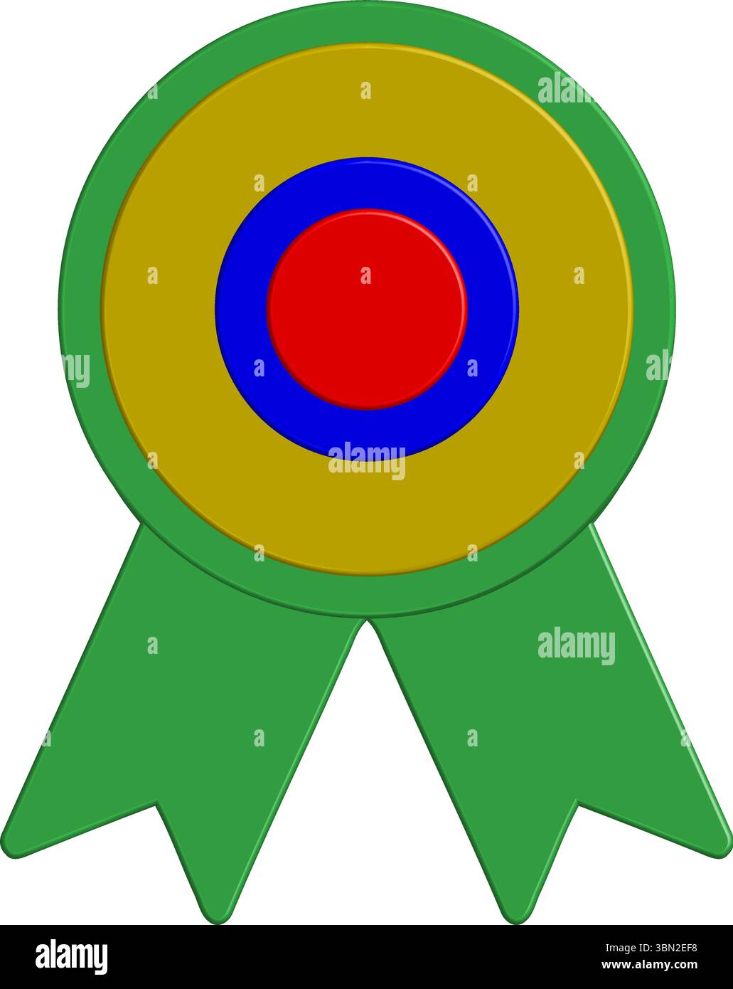 Green Rosette Vector con Target Design - Premio, distintivo o sigillo Illustrazione Vettoriale