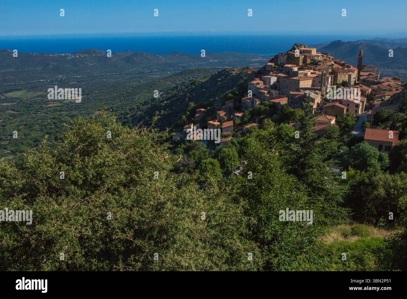 FRANCIA. HAUTE-CORSE (2B) REGIONE BALAGNE. VILLAGGIO DI SPELONCATO Foto Stock