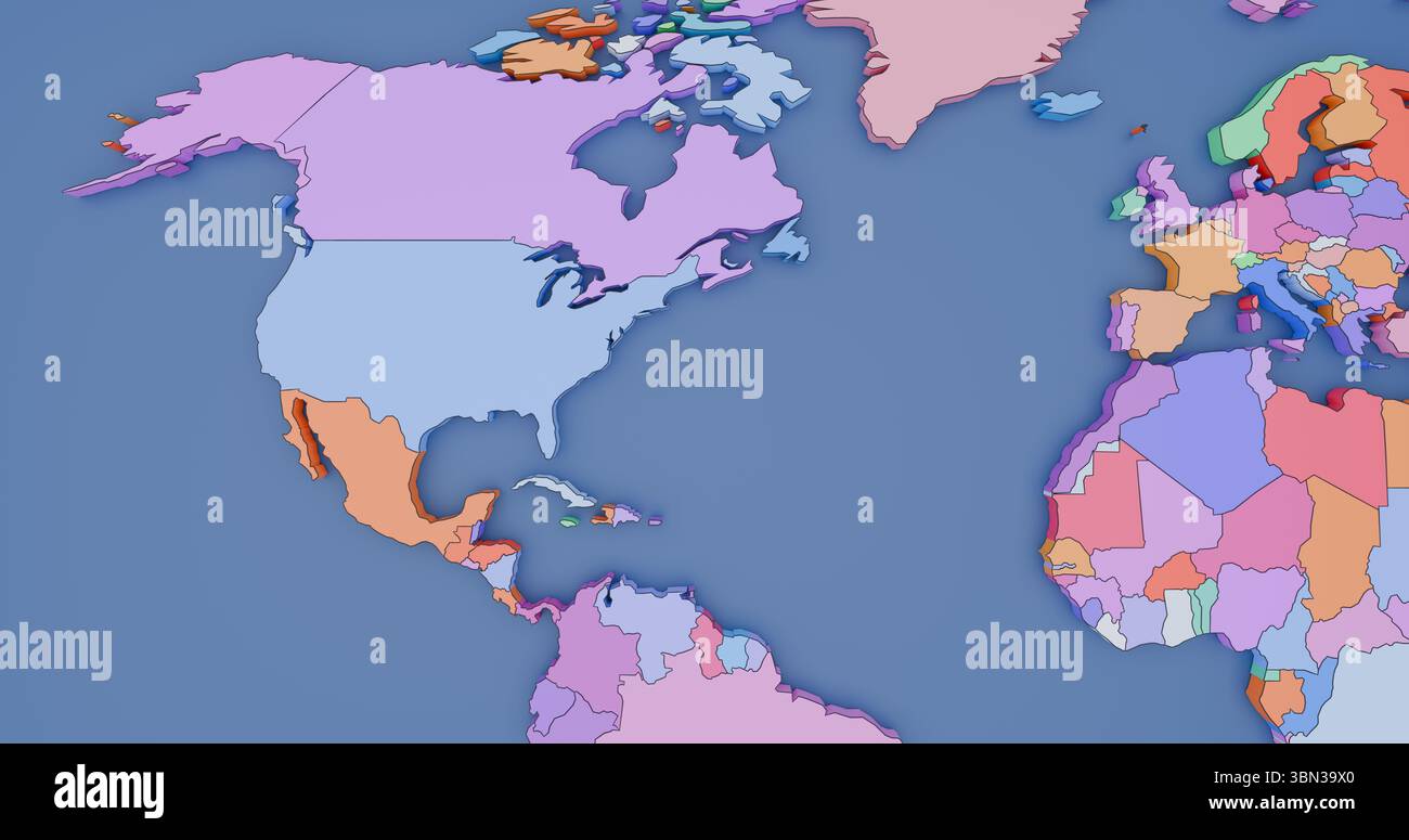 Mappa astratta del Nord America Foto Stock