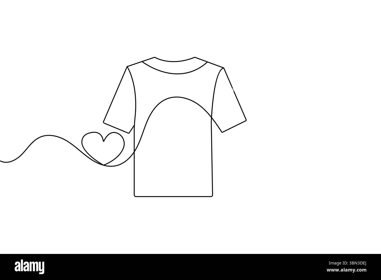 Tshirt continua disegno a una linea in stile minimalista isolare l'illustrazione vettoriale del contorno Illustrazione Vettoriale