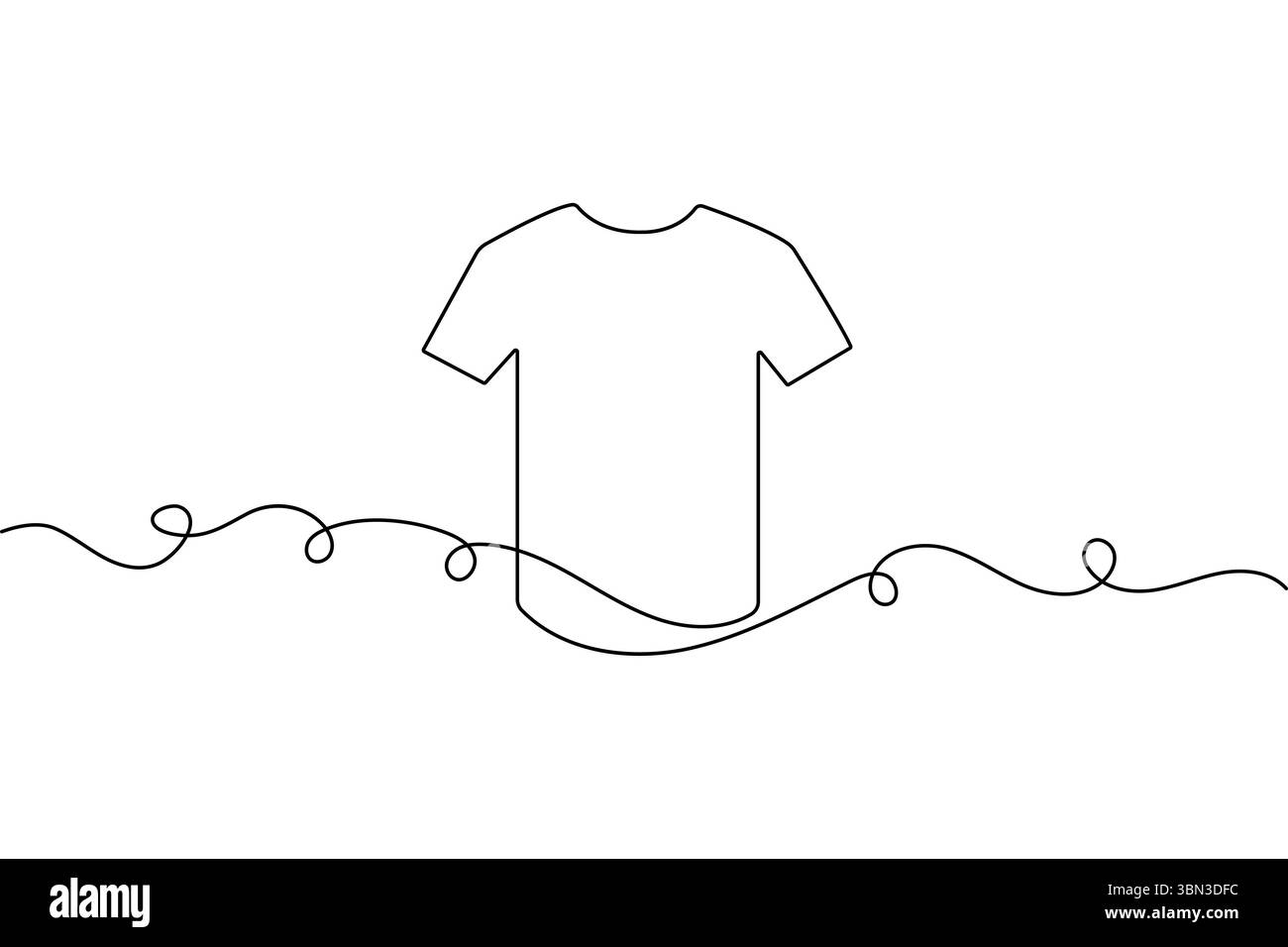 Tshirt continua disegno a una linea in stile minimalista isolare l'illustrazione vettoriale del contorno Illustrazione Vettoriale