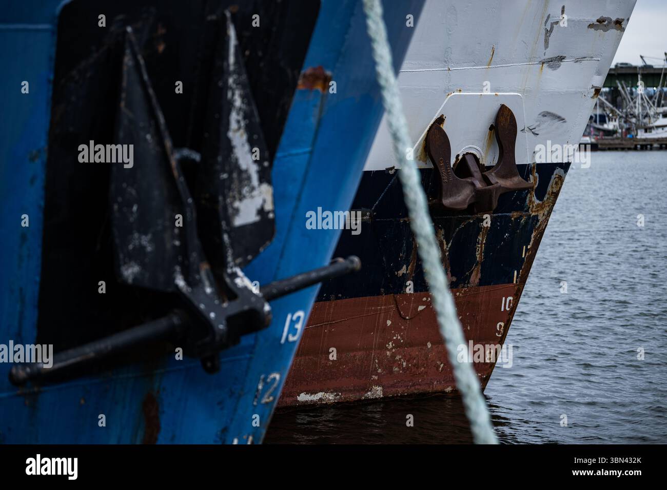 Le navi si allineano a Seattle, Washington Foto Stock