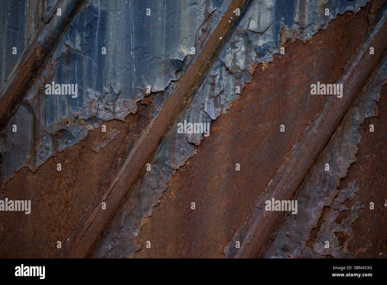 Lo scafo delle navi Rusty a Seattle, Washington Foto Stock