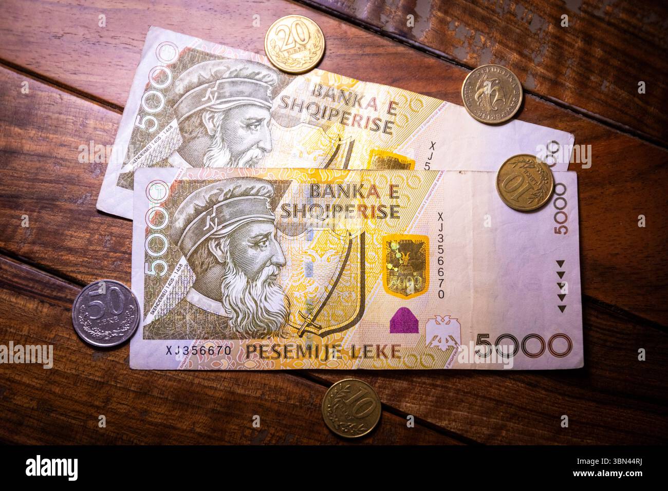 Lek, unità monetaria dell'Albania Foto Stock