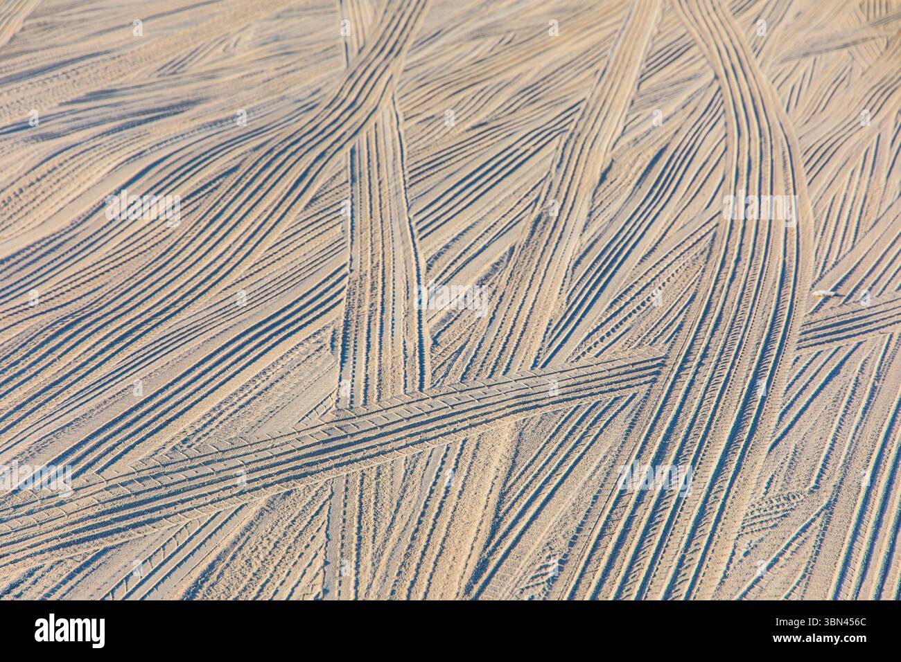 Medio Oriente, Emirati Arabi Uniti, Dubai, piste per auto nella sabbia Foto Stock