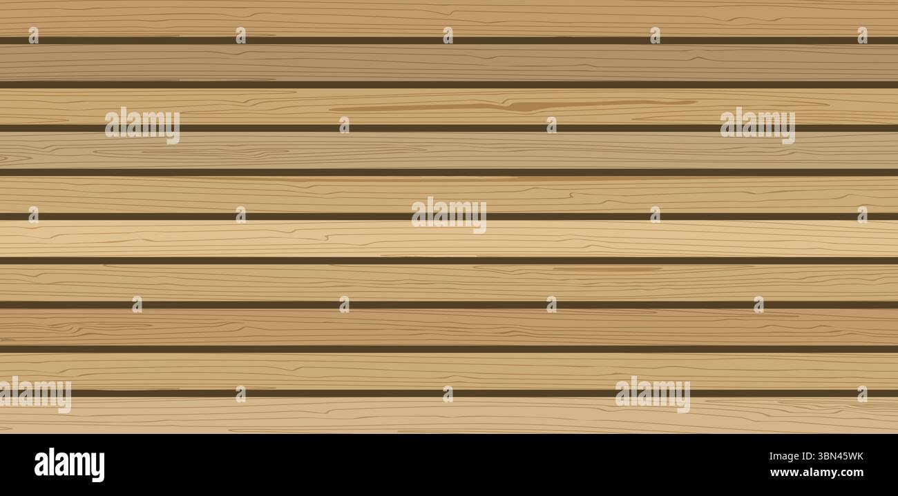 Tavole di legno orizzontali. Sfondo testurizzato in legno vettoriale per interni dal design contemporaneo Illustrazione Vettoriale