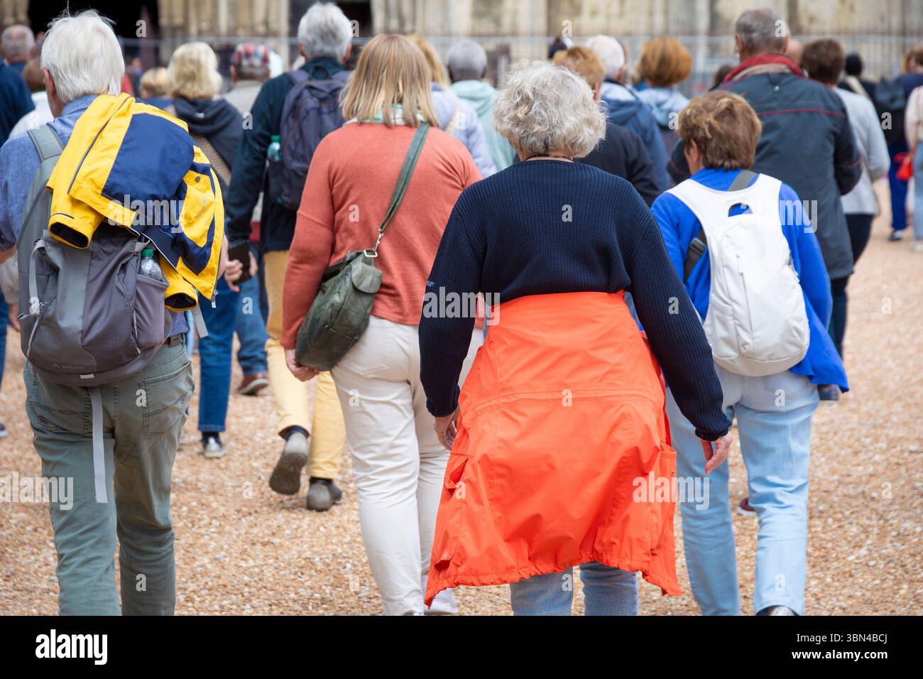 Gruppo di pensionati in escursione Foto Stock