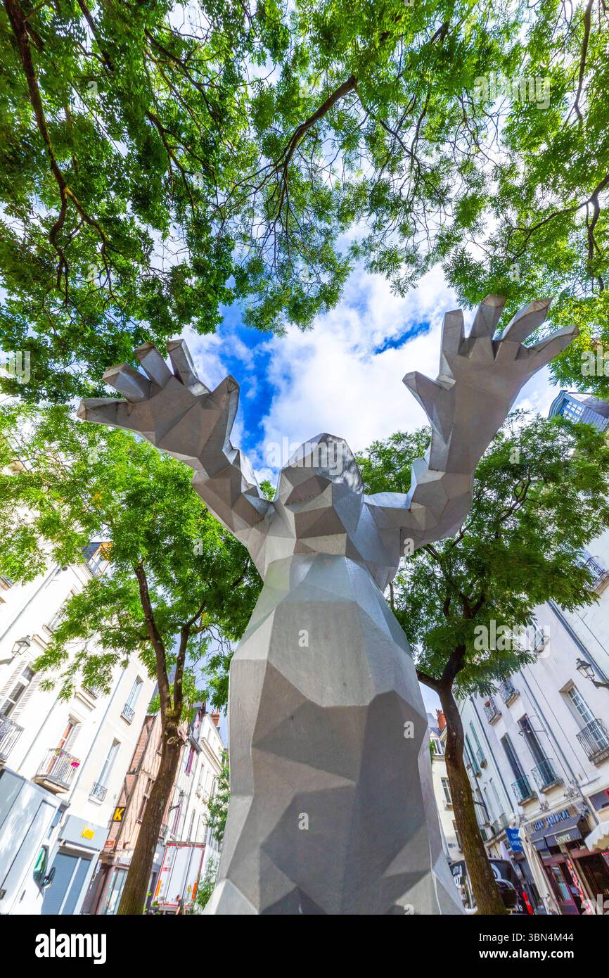 Francia, Centro-Val de Loire, Indre-et-Loire, Tours. Il mostro di Xavier Veilhan Foto Stock