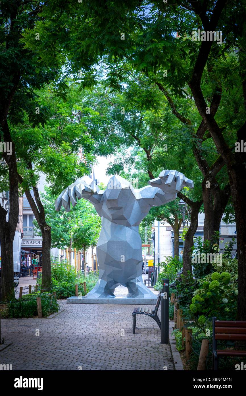 Francia, Centro-Val de Loire, Indre-et-Loire, Tours. Il mostro di Xavier Veilhan Foto Stock