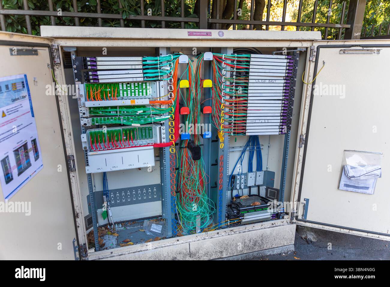 Armadio stradale a fibre ottiche, distributore a fibre ottiche o fibra SRO (per sub-distributore ottico) Foto Stock