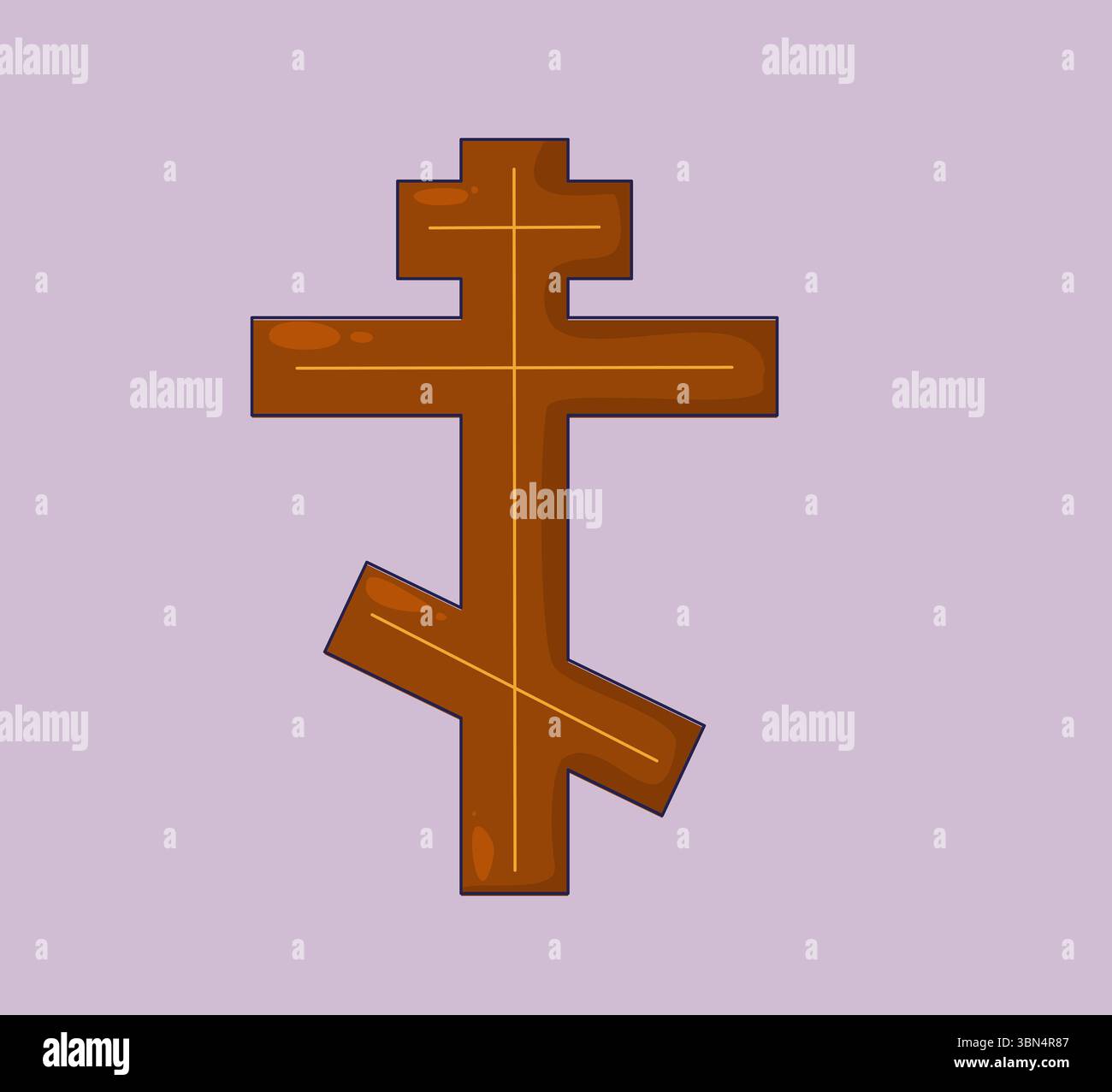 Questa è un'illustrazione artistica di una croce ortodossa orientale stilizzata, che simboleggia la fede Foto Stock