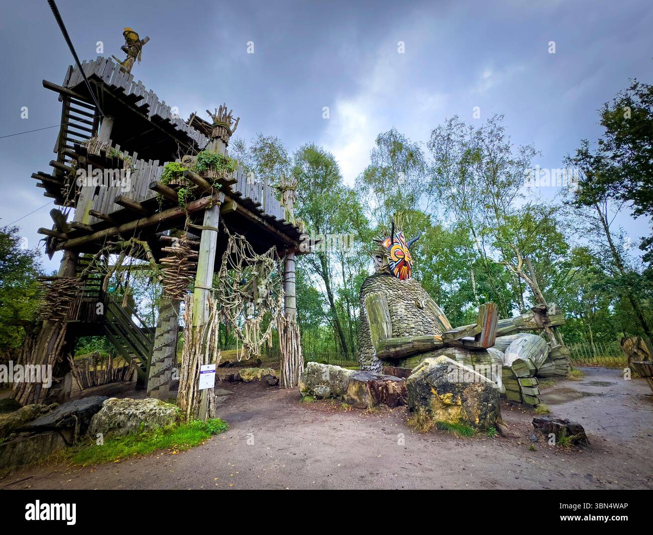 Belgio, regione fiamminga, provincia di Anversa, Boom, dominio provinciale De Schorre. Trollentoren. Troll Tower Foto Stock