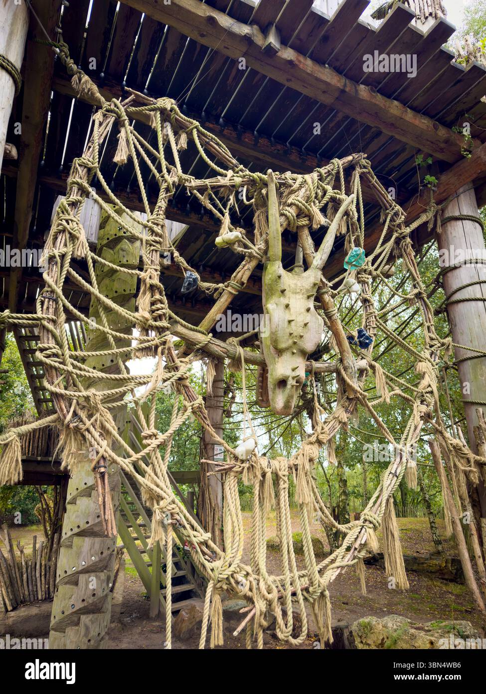 Belgio, regione fiamminga, provincia di Anversa, Boom, dominio provinciale De Schorre. Trollentoren. Troll Tower Foto Stock