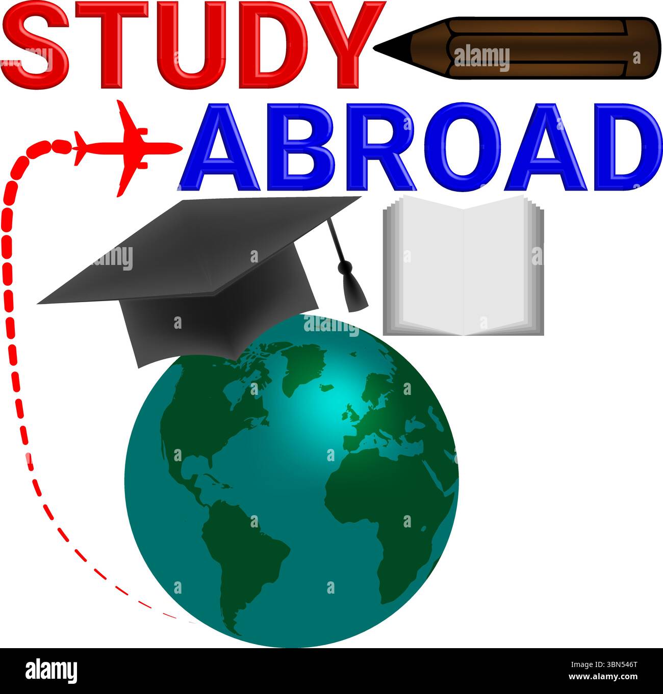 Studiare all'estero: La tua guida definitiva all'educazione internazionale Illustrazione Vettoriale