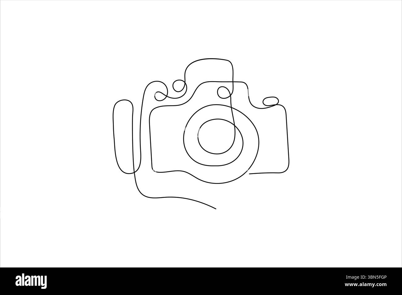 Immagine continua su una linea dell'icona vettoriale premium della fotocamera Illustrazione Vettoriale