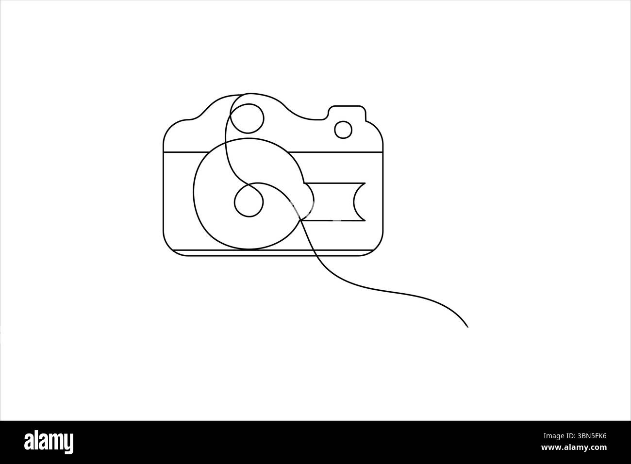 Immagine continua su una linea dell'icona vettoriale premium della fotocamera Illustrazione Vettoriale