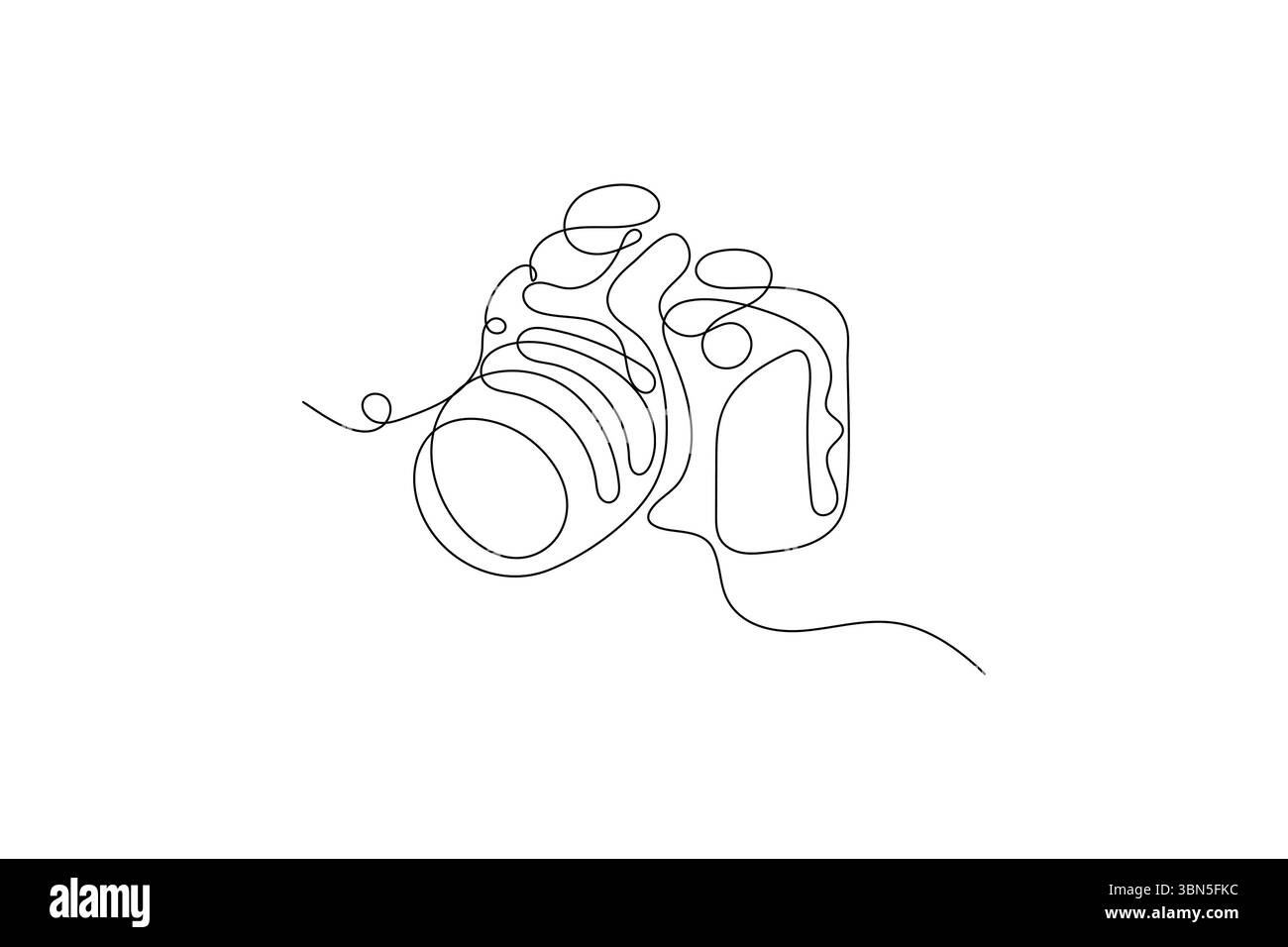 Immagine continua su una linea dell'icona vettoriale premium della fotocamera Illustrazione Vettoriale