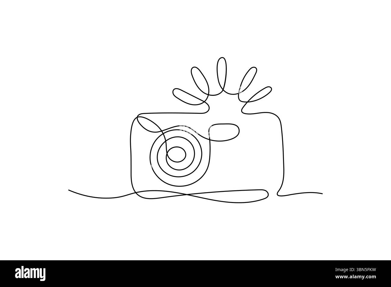 Immagine continua su una linea dell'icona vettoriale premium della fotocamera Illustrazione Vettoriale