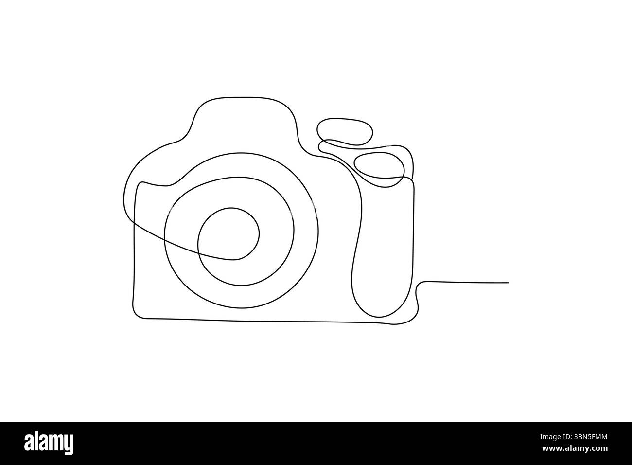 Immagine continua su una linea dell'icona vettoriale premium della fotocamera Illustrazione Vettoriale