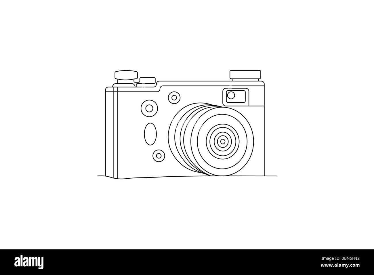 Immagine continua su una linea dell'icona vettoriale premium della fotocamera Illustrazione Vettoriale