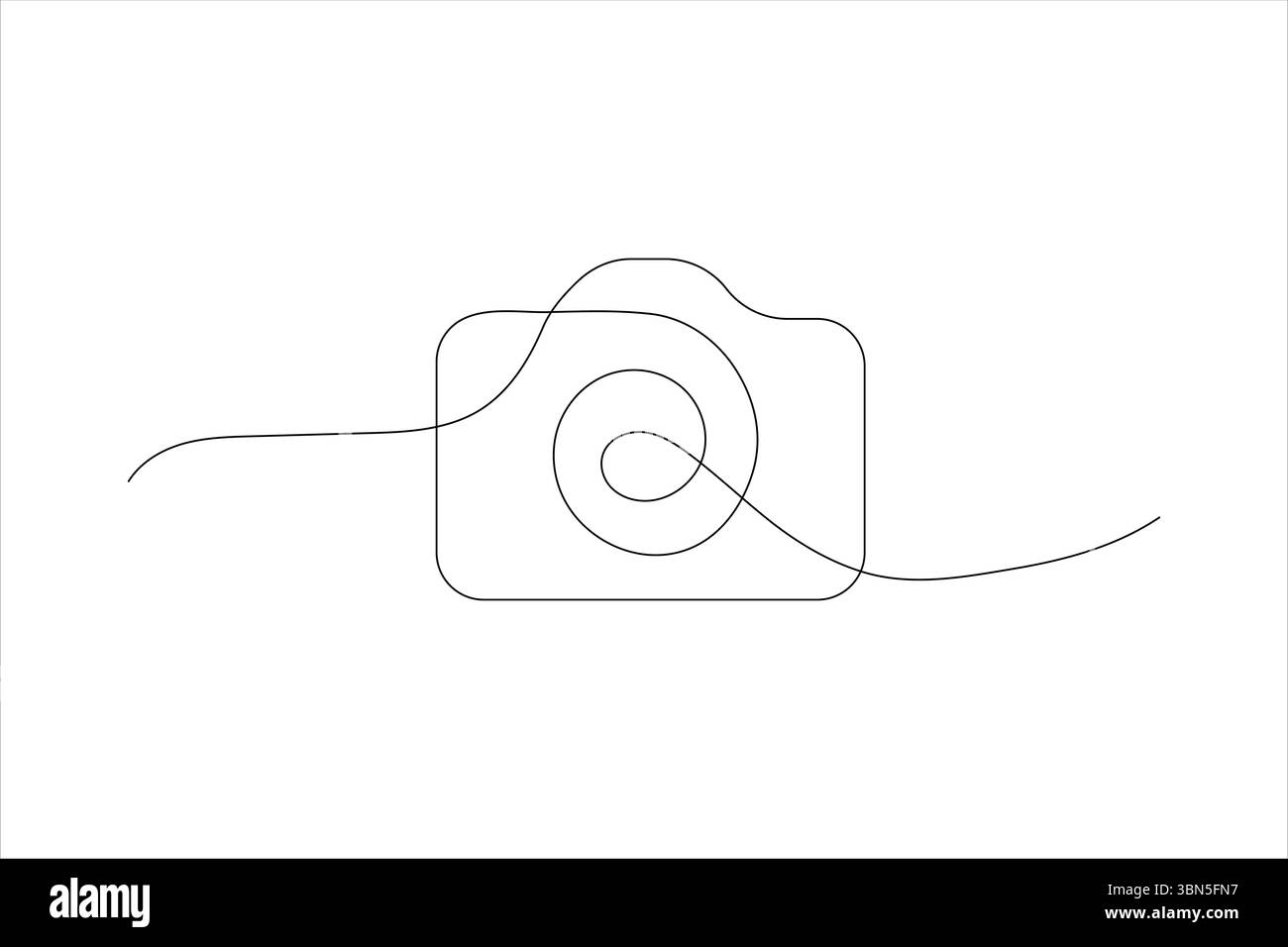 Immagine continua su una linea dell'icona vettoriale premium della fotocamera Illustrazione Vettoriale