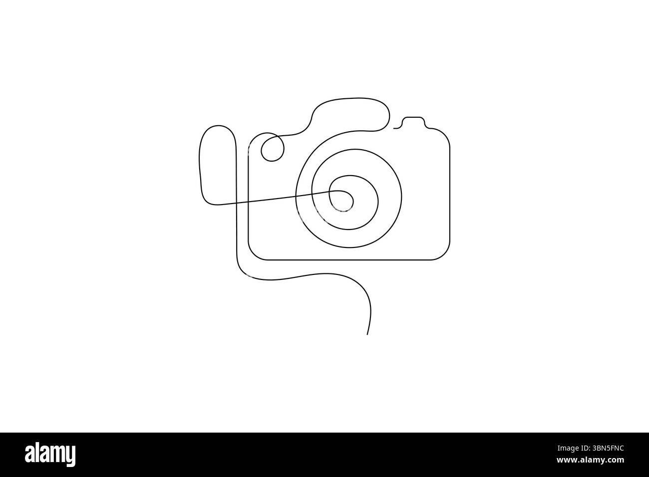 Immagine continua su una linea dell'icona vettoriale premium della fotocamera Illustrazione Vettoriale