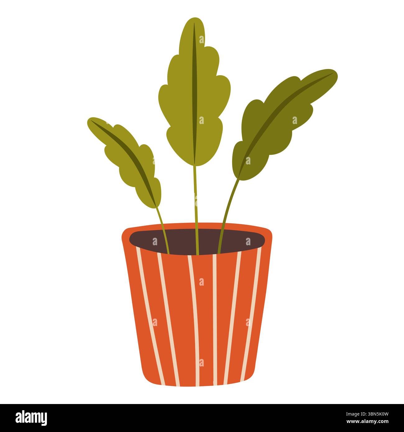 Illustrazione Plant in pot Vector. Piante decorative piatte per interni in pentole per la decorazione di interni per la casa o l'ufficio, collezione di fiori verdi da giardino isol Illustrazione Vettoriale