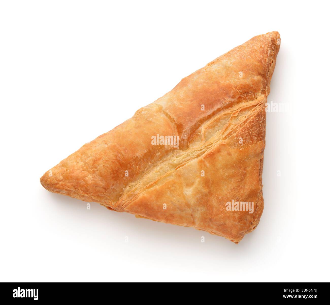 Vista dall'alto della pasta sfoglia di mele isolata sul bianco Foto Stock