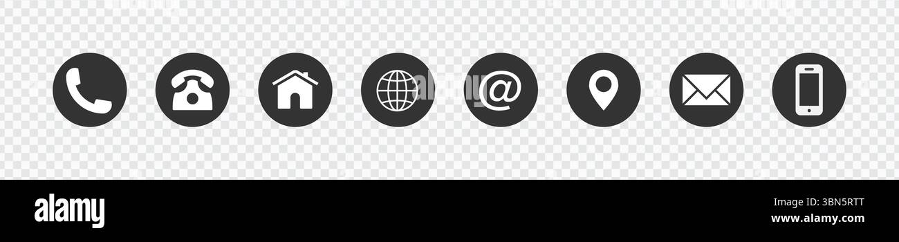 Set di icone comunicazione Web e social media – Contattaci icone per siti Web e Branding Illustrazione Vettoriale