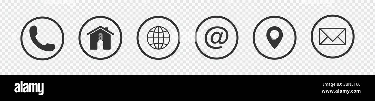 Set di icone comunicazione Web e social media – Contattaci icone per siti Web e Branding Illustrazione Vettoriale