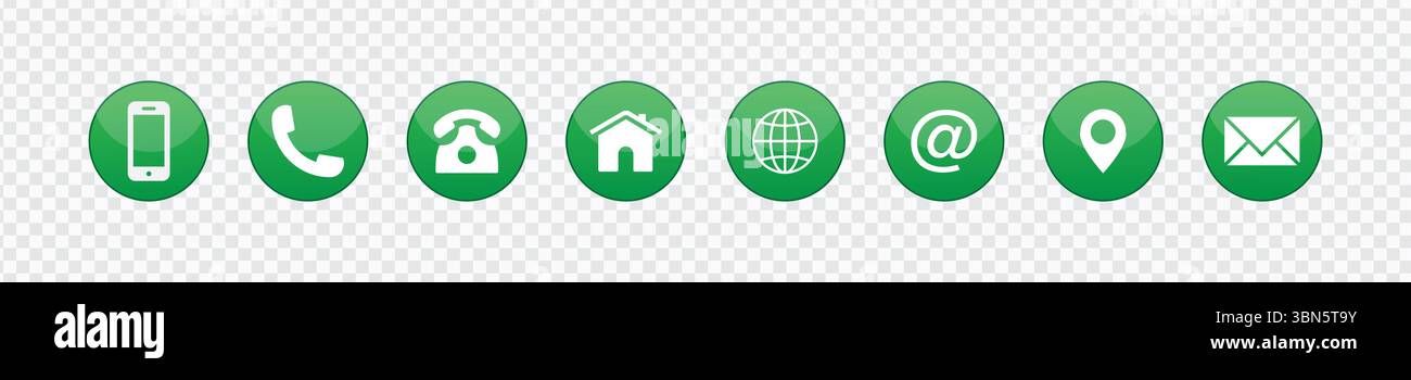 Set di icone informazioni di contatto per i biglietti da visita e Web - icone di comunicazione professionale Illustrazione Vettoriale