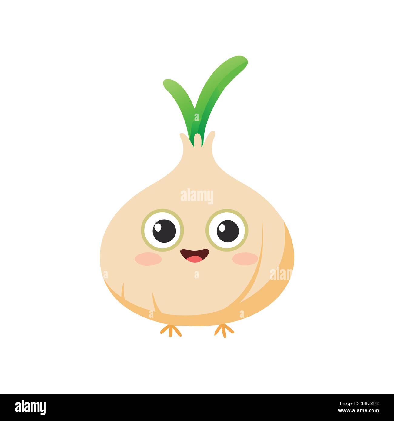"Cute Cartoon Onion Character - Design divertente e adorabile" Illustrazione Vettoriale