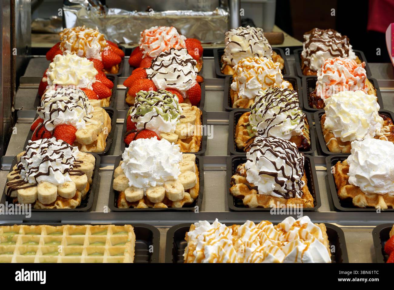 Pasticceria, waffle, città di Bruxelles, regione Bruxelles-capitale, Belgio, Europa Foto Stock