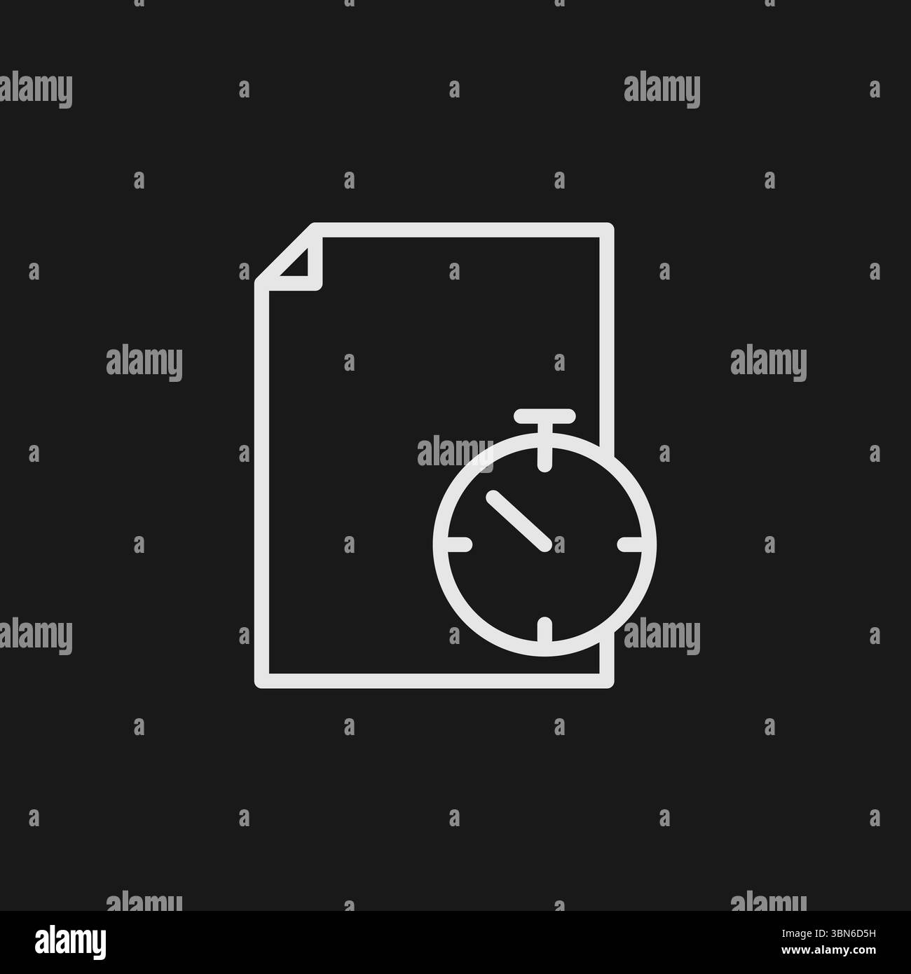 Icona documento temporizzato e file temporaneo per esami, referti in sospeso e durata limitata Illustrazione Vettoriale