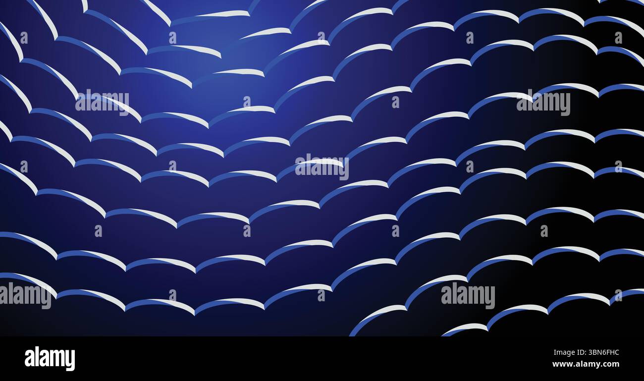 Scala blu astratta Pattern con luce dinamica ed effetto ombra Illustrazione Vettoriale