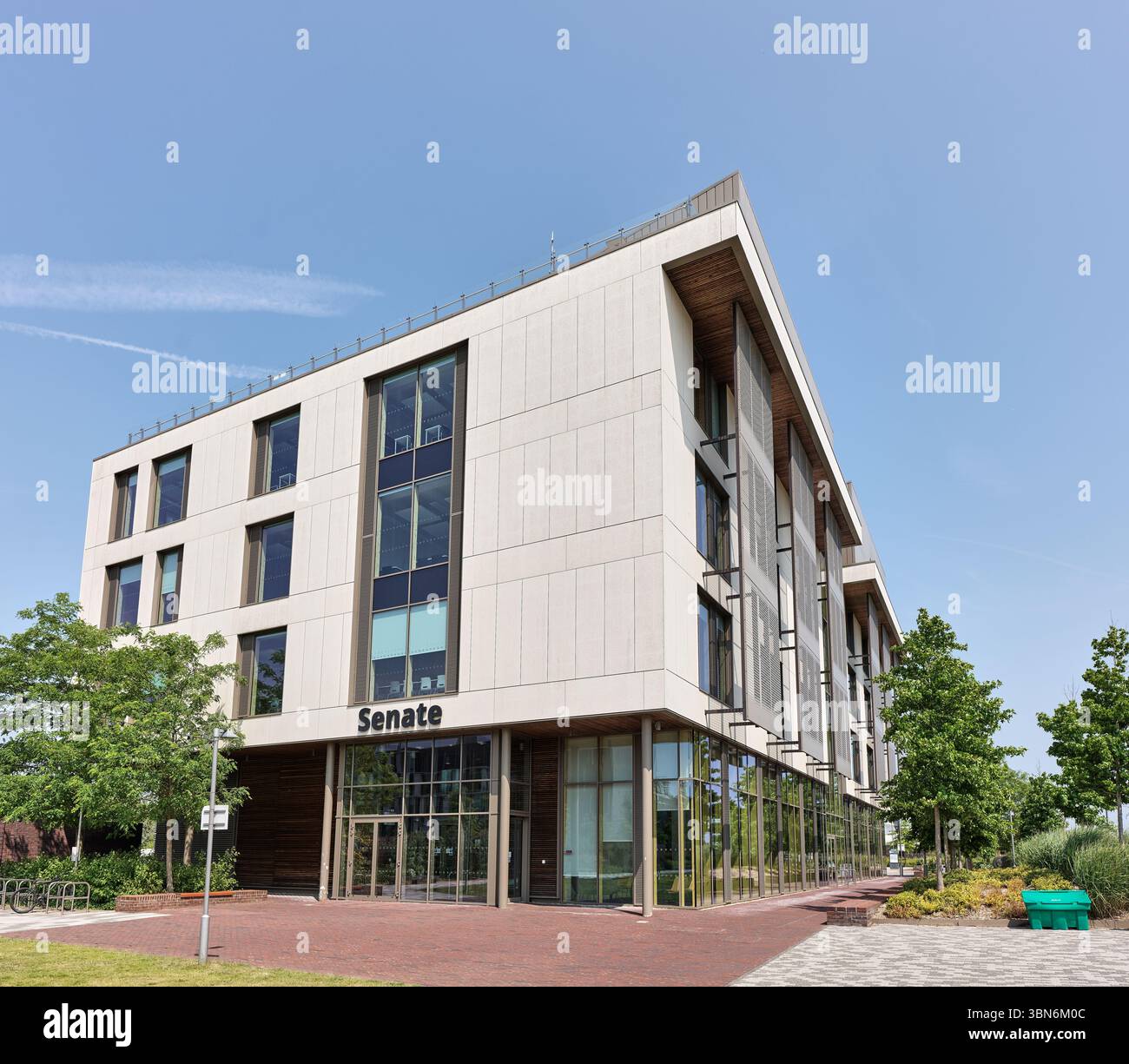 Senato, Università di Northampton (UON), Waterside Campus, Northampton, Inghilterra. Foto Stock