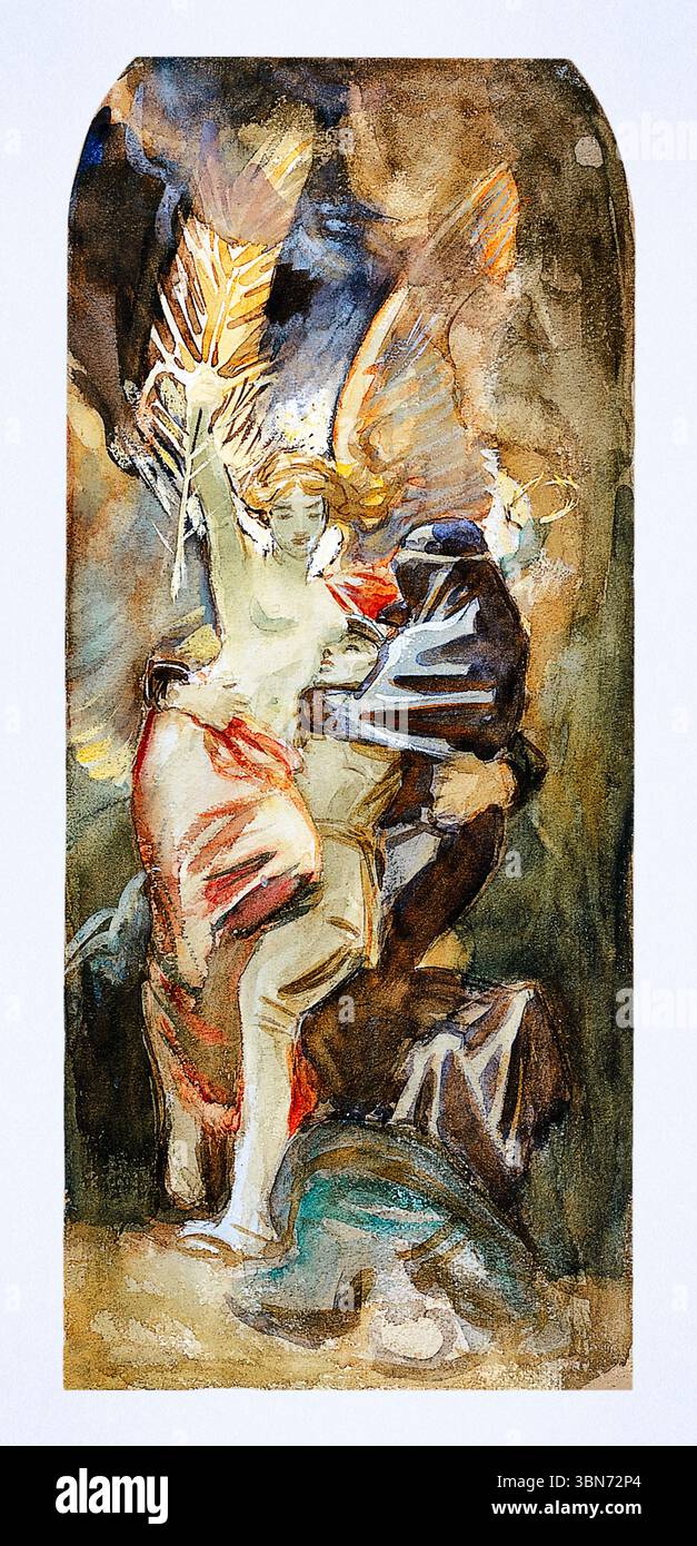 Studio per la morte e la vittoria di John Singer Sargent, ca. 1921-1922 composizione allegorica della prima guerra mondiale, disegno preparatorio del dominio pubblico, guerra ad alta risoluzione Foto Stock