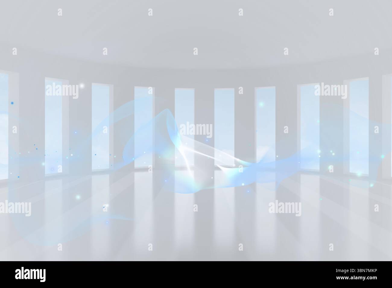 Blue design in camera bianca Foto Stock