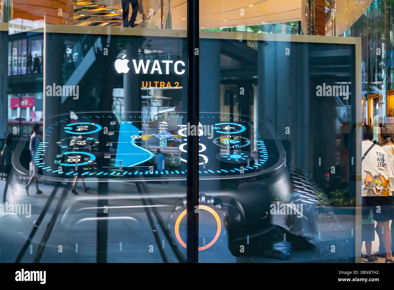 Promozione Apple Watch, Apple Central World, Bangkok, Thailandia Foto Stock